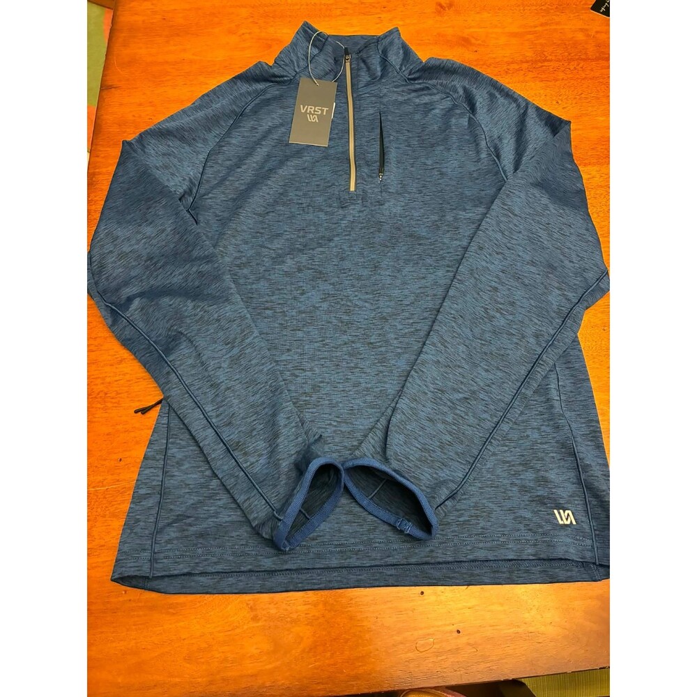 VRST Mens Quarter Zip Pullover Blue Performance Athletic Top NWT Size L